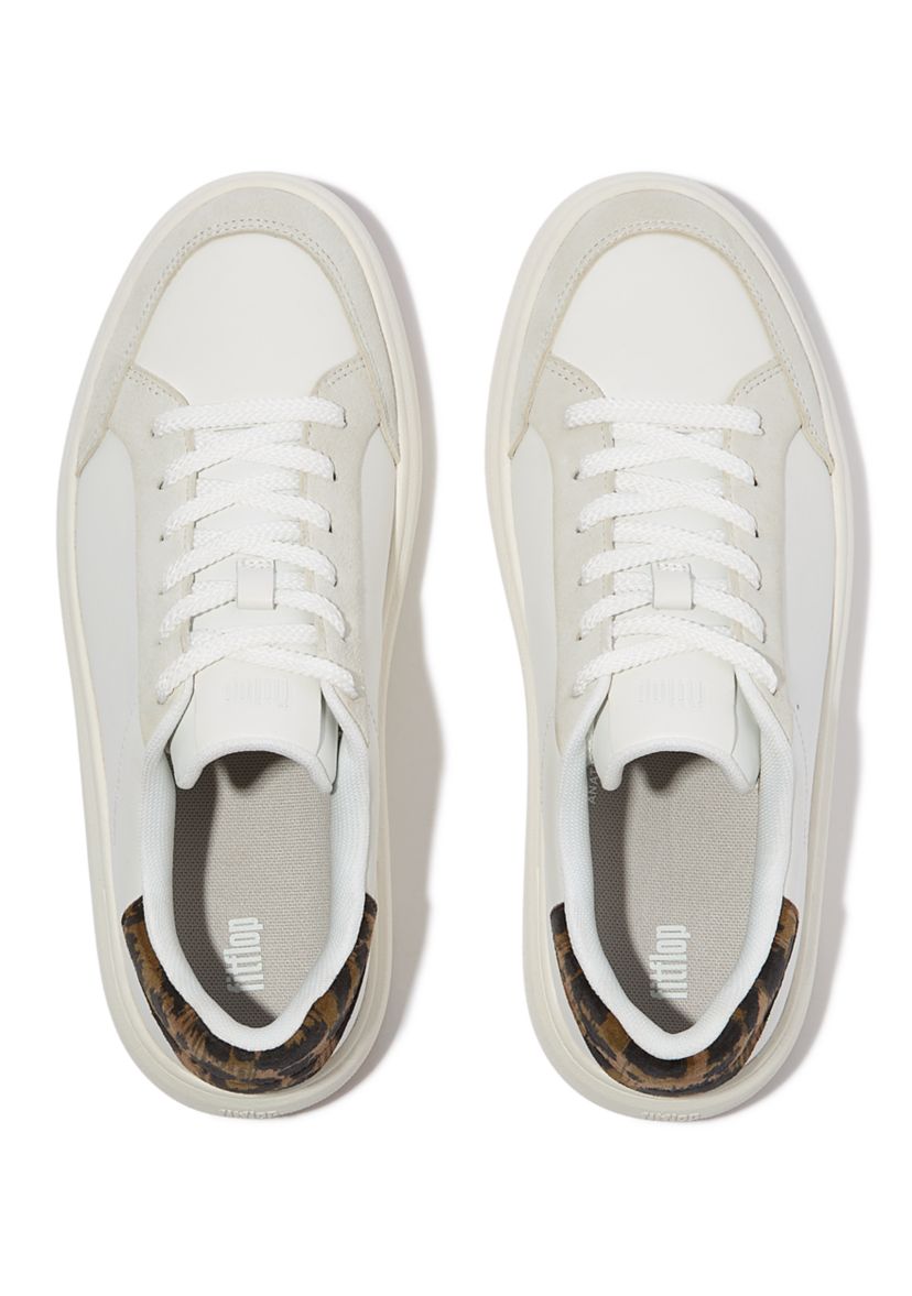 Leopard Backtab Leather and Suede Sneaker
