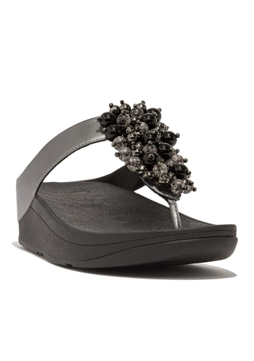 Fino Bauble-Bead Toe-Post Sandals 
