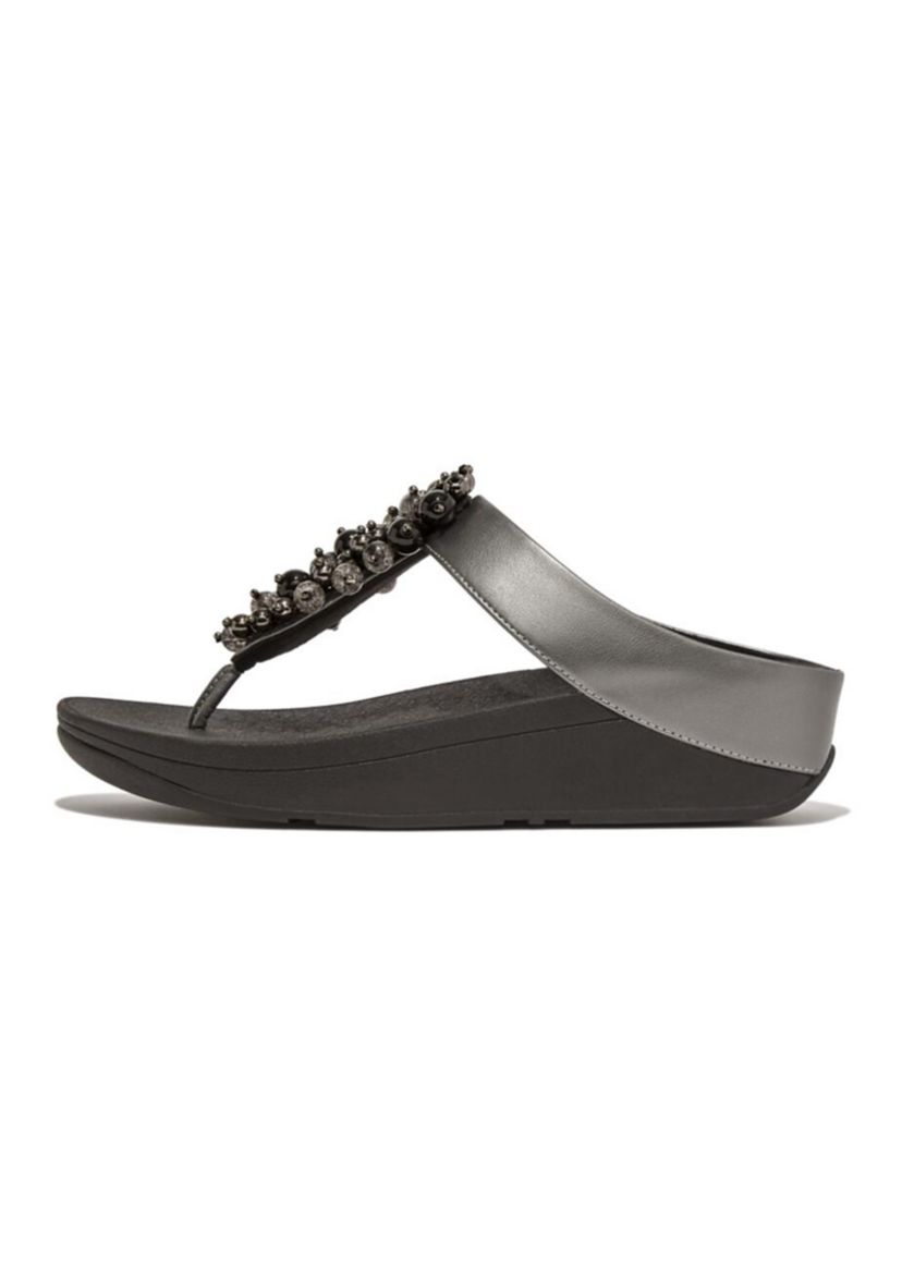 Fino Bauble-Bead Toe-Post Sandals 