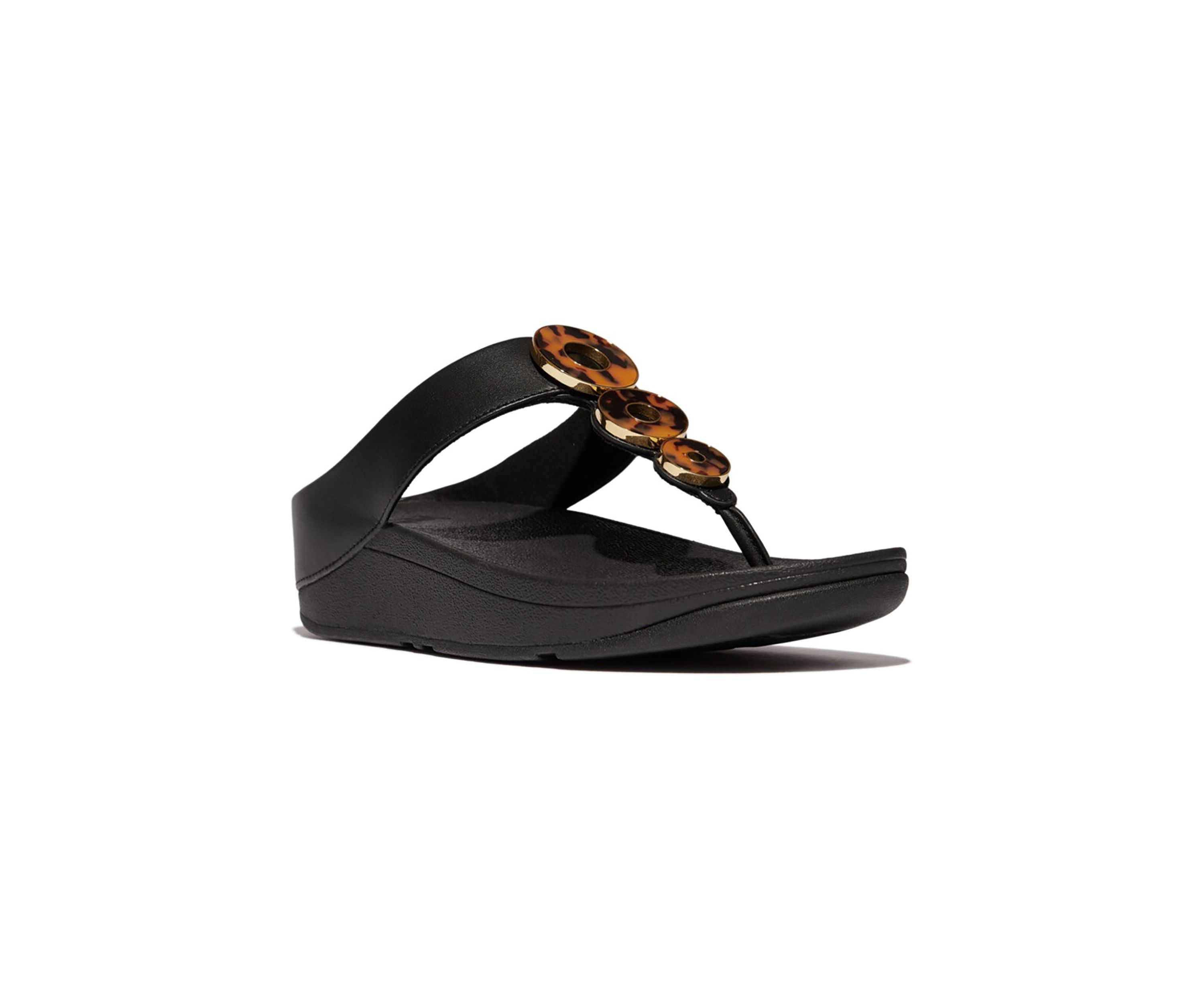 Fino Resin Hoop Leather Sandals