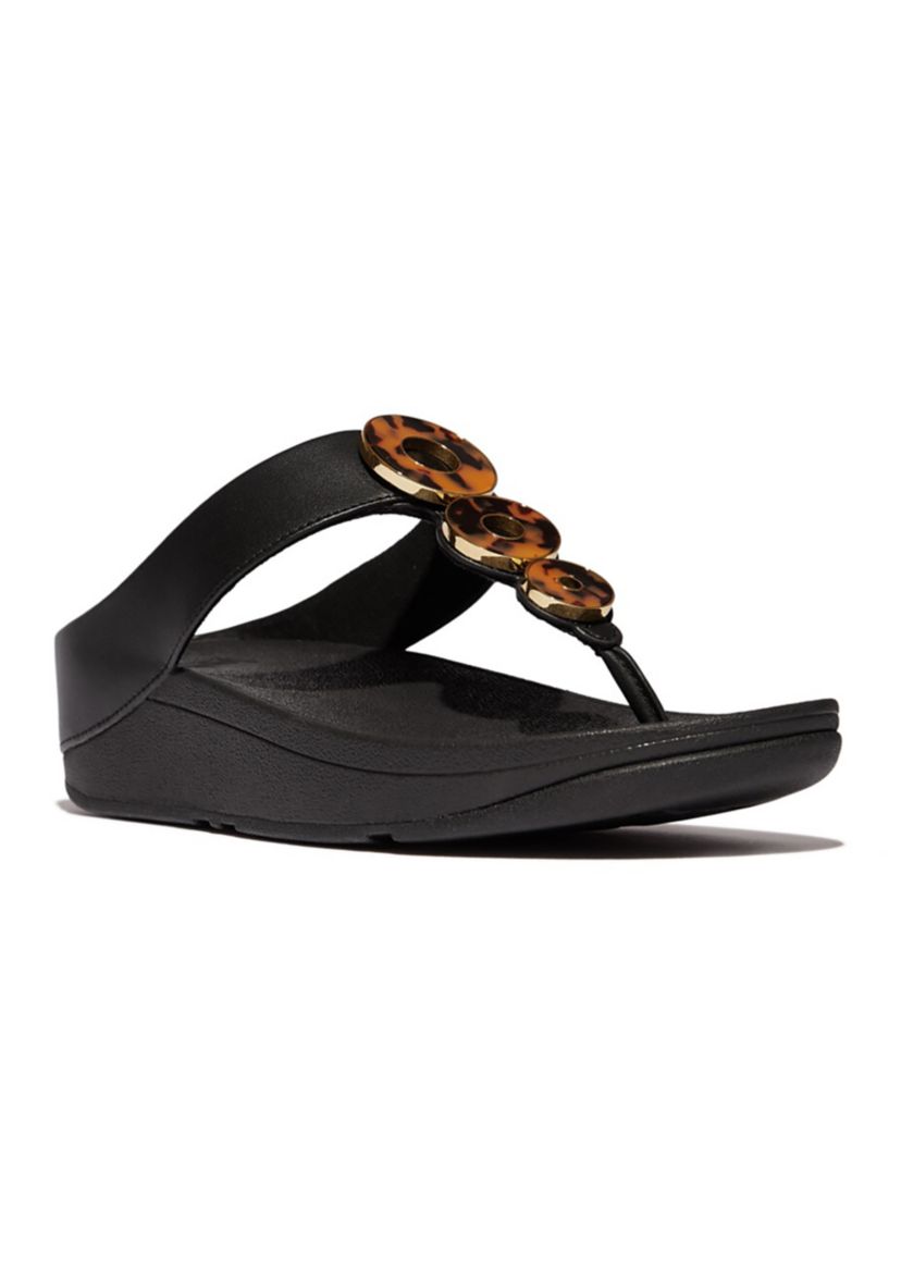 Fino Resin Hoop Leather Sandals
