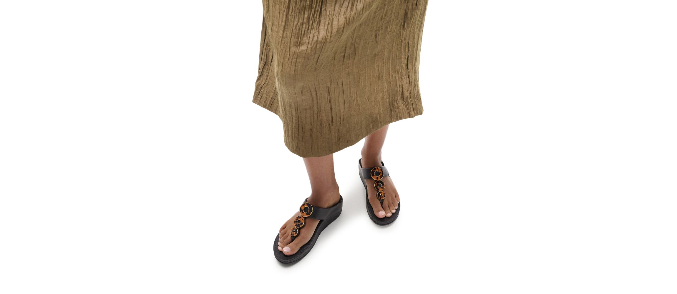 Fino Resin Hoop Leather Sandals