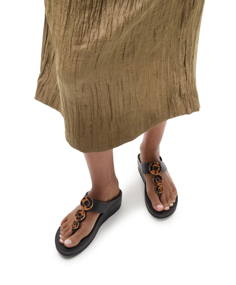 Fino Resin Hoop Leather Sandals