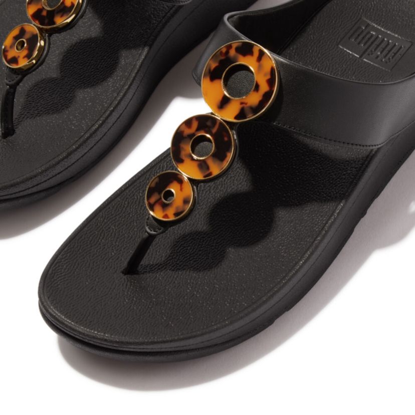 Fino Resin Hoop Leather Sandals