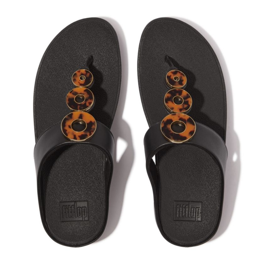 Fino Resin Hoop Leather Sandals
