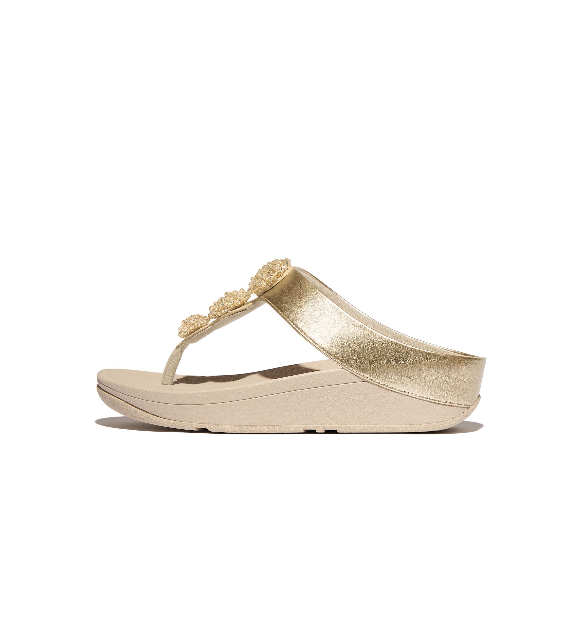 Fino Beadie-Button Metallix Toe-Post Sandals 