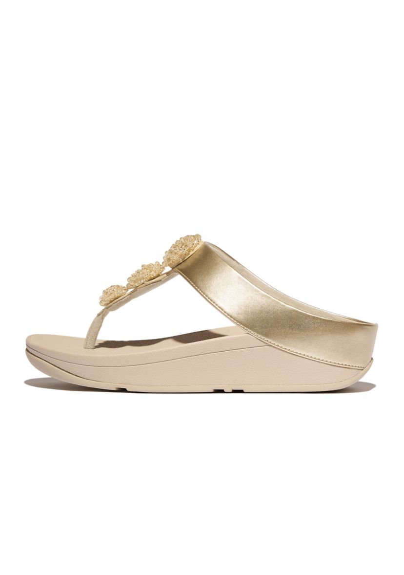 Fino Beadie-Button Metallix Toe-Post Sandals 