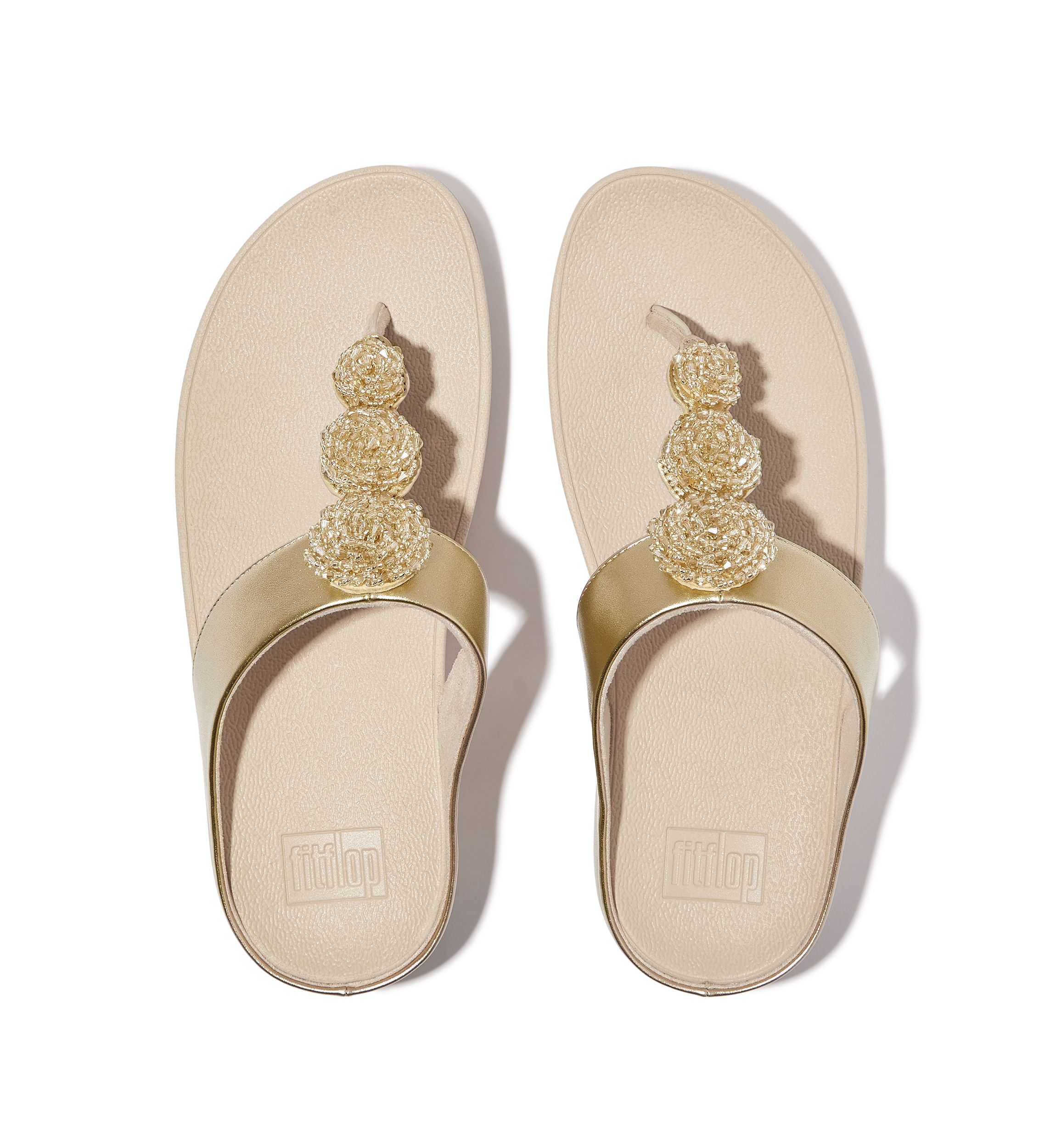 Fino Beadie-Button Metallix Toe-Post Sandals 