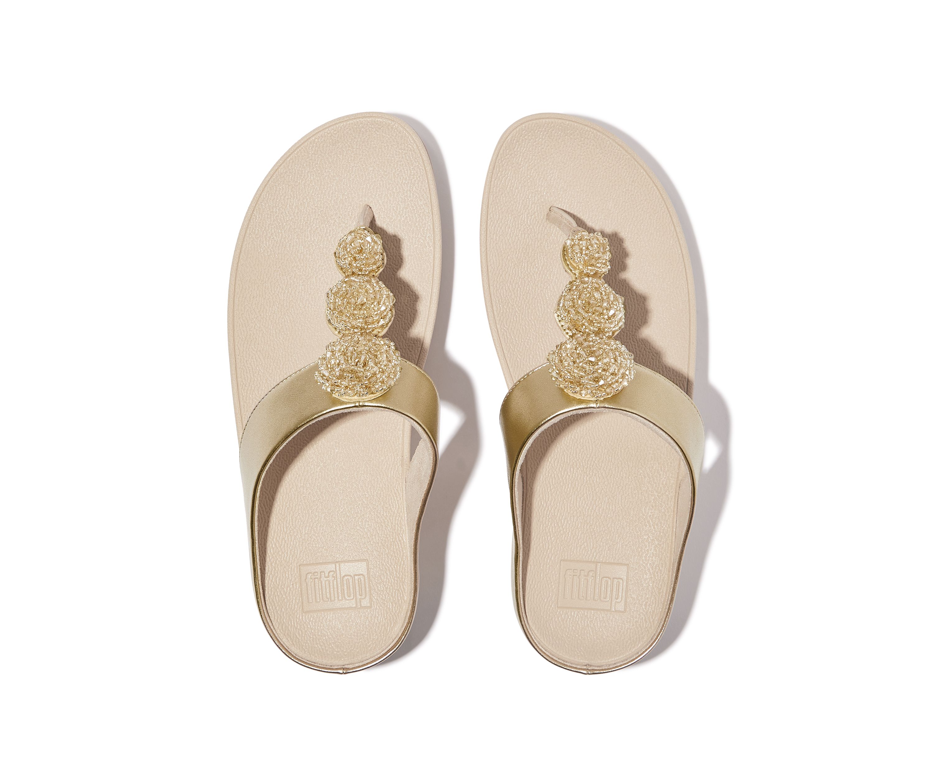 Fino Beadie-Button Metallix Toe-Post Sandals 