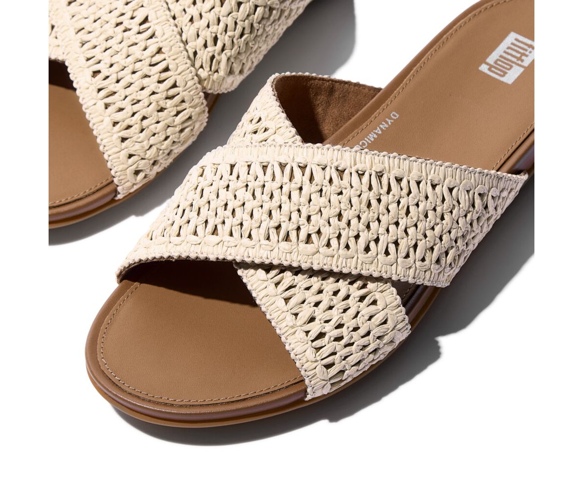 Gracie Woven Cross Slide Sandals