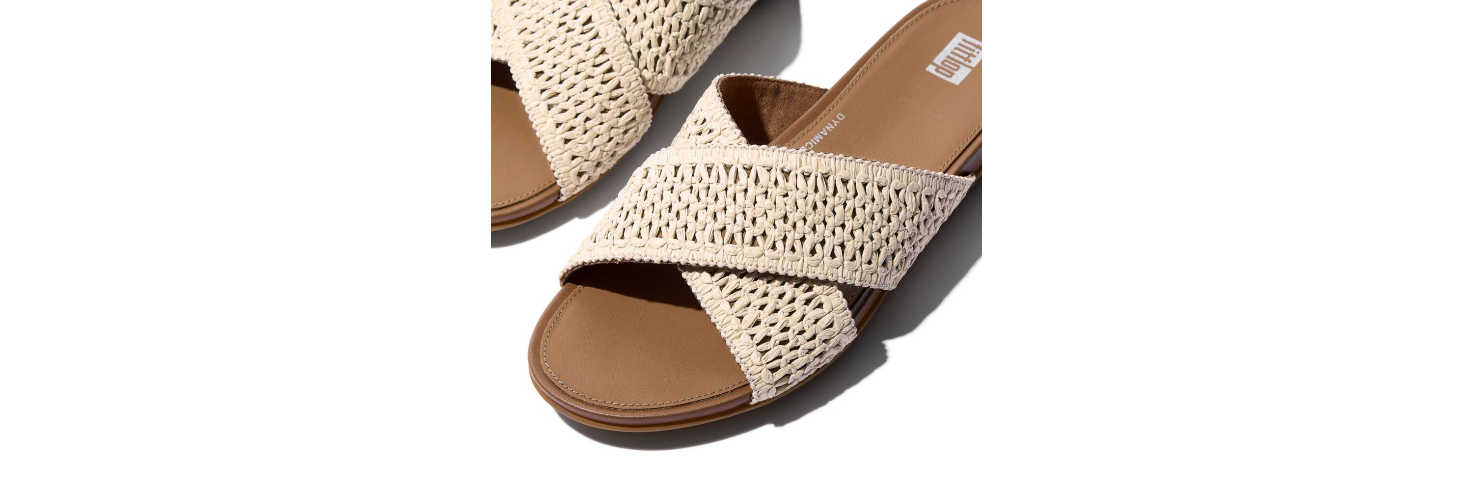 Gracie Woven Cross Slide Sandals