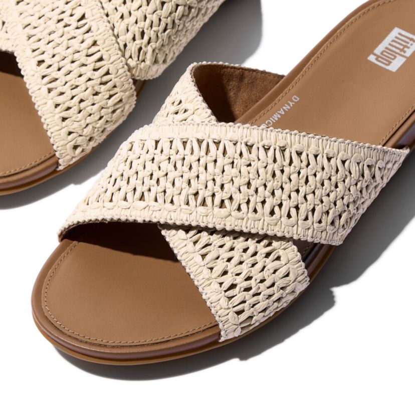 Gracie Woven Cross Slide Sandals