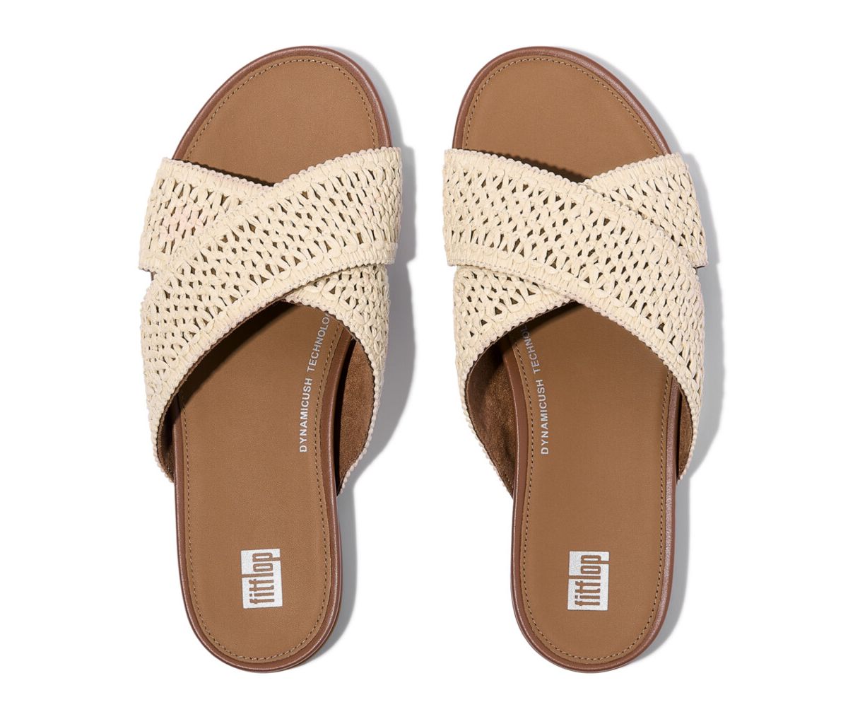 Gracie Woven Cross Slide Sandals