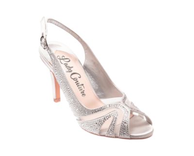 Lady Couture Women's Adore Open Toe Rhinestone Slingback Sandal, Silver, 12M
