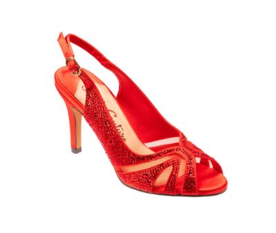 Lady Couture Women's Adore Open Toe Rhinestone Slingback Sandal, Red, 13M
