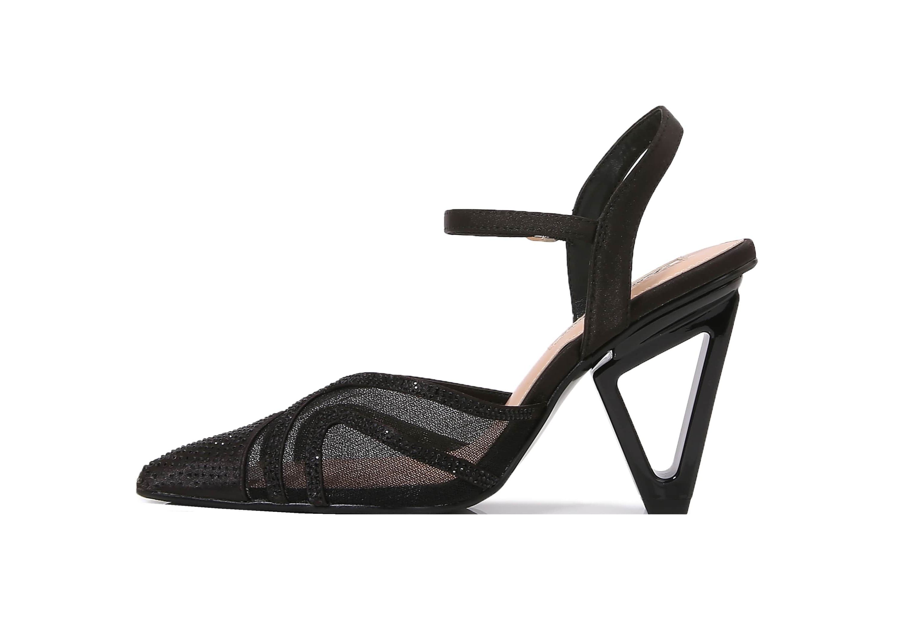 Gala, Mesh Satin Ankle Strap Pump