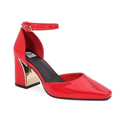 Ninety Union Women's Megan Block Heel Two Piece Pump, Red, 13M