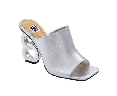 Ninety Union Women's Rumba One Band Slide With Interlocking Chain Link Heel