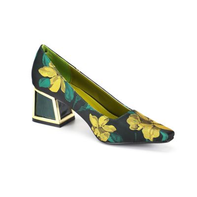 Ninety Union Women's Amanda Multi Color Floral Print Block Heel Pump