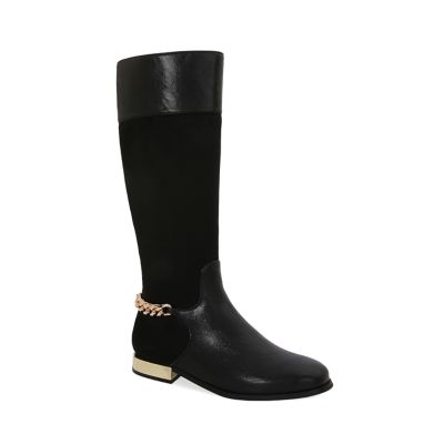 Ninety Union Women's Miles Back Chain Metallic Heel Knee-High Flat Boot