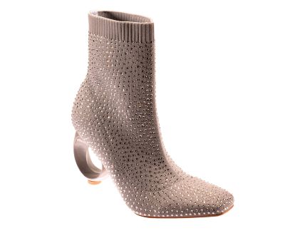 Ninety Union Women's Barbie Knitted Bootie W/ Stones On A Circular Hole Heel