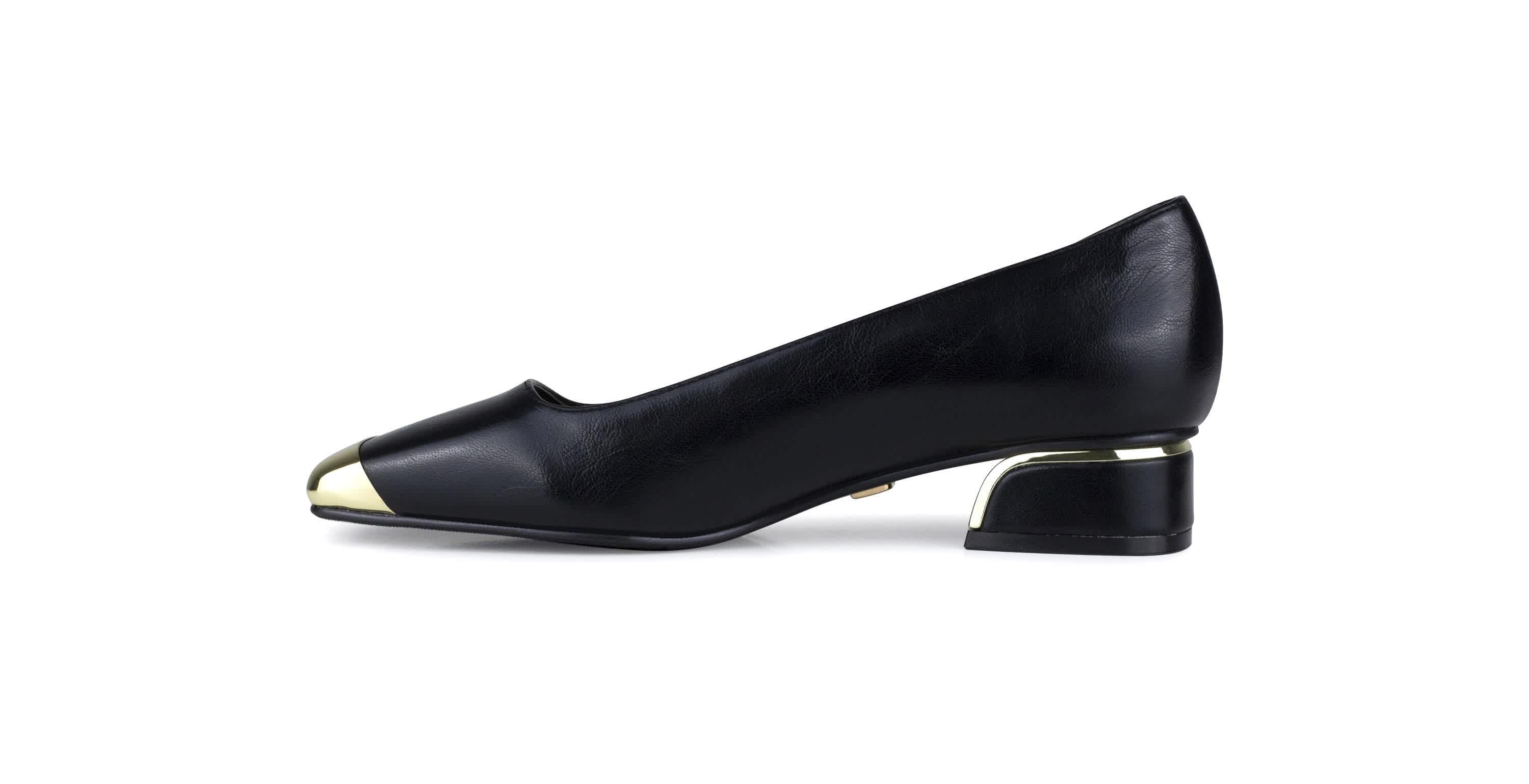 Eagle, Metallic Heel Cap Toe Flat