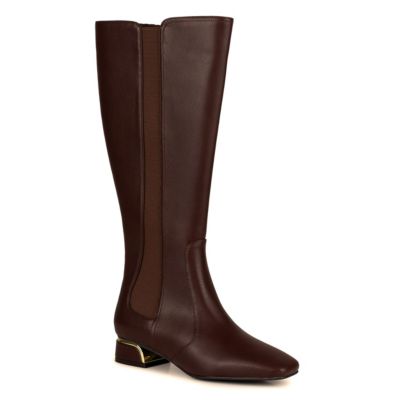 Ninety Union Women's Eva Metal Heel Goring Tall Boot, Brown, 12M