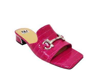 Ninety Union Women's Expo Open Toe Metal Trim Heel Slide, Fuchsia, 13M