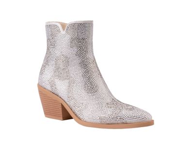 Ninety Union Women's Forever Western Rhinestone Bootie, Silver, 10M