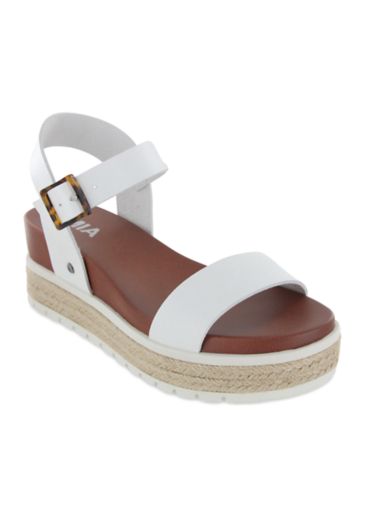 flatform sandal with white straps