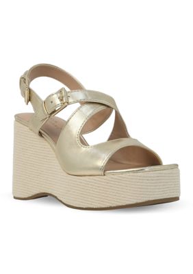 New Directions Women's Naveah Platform Wedge Sandals, Gold, 6M
