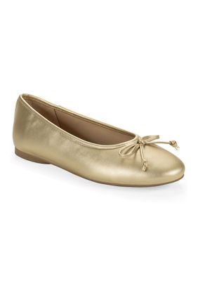 Crown & Ivy Women's Core Ballet Flats, Gold, 10M