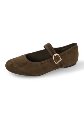 Taryn Rose Women's Buckle Strap Mary Jane Flats, 9.5M