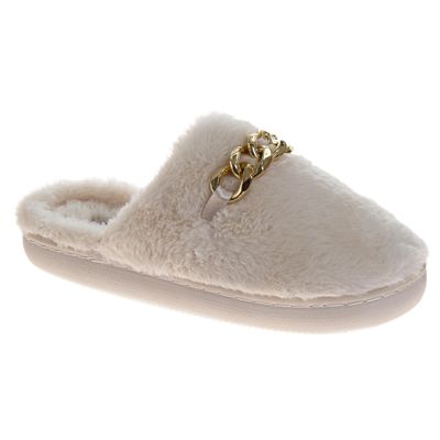 Badgley Mischka Women's Chain Link Slippers, Beige, 10M