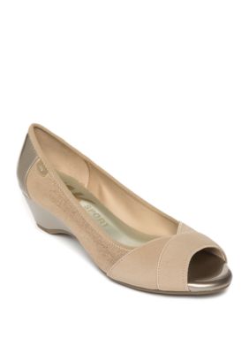 Anne klein sport peep toe online wedge