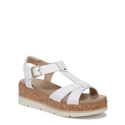 Dr. Scholl's Women's Once Again Wedge Sandal, White, 8M