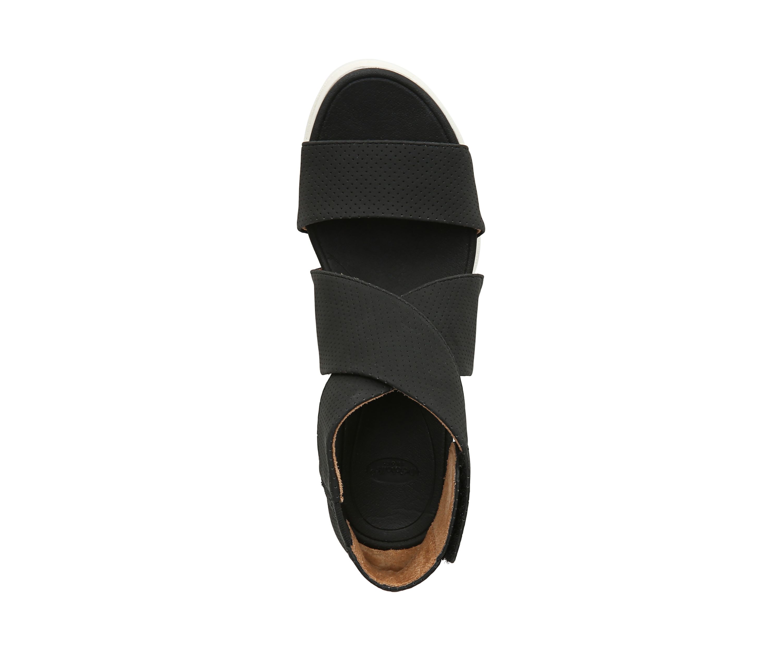 Sheena Strappy Sandals - Black, Smooth Perforated
