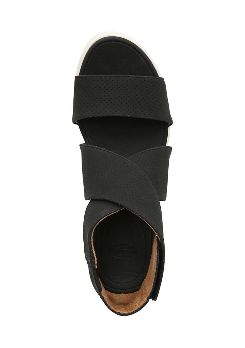 Sheena Strappy Sandals - Black, Smooth Perforated