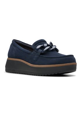 Clarks Women's Zylah May Loafers, Navy Blue, 11M