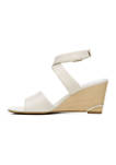 L-Stud Ankle Strap Wedge Sandals 
