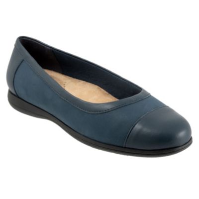 Trotters Women's Delmara Flat, Navy Blue, 12W