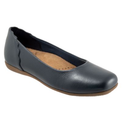 Trotters Women's Sunny Flat, Navy Blue, 8W