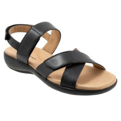 Trotters Women's The River sandal criss cross straps are coupled with an adjustable ankle strap for a totally secure walking sandal that fits you. A