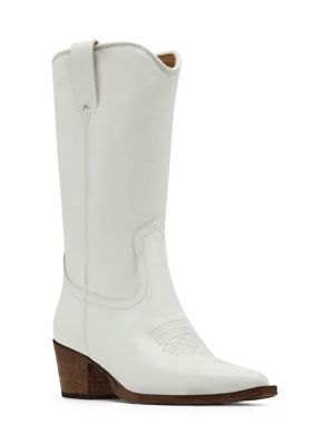 Steve Madden Women's Albany Western Boots, White, 11M