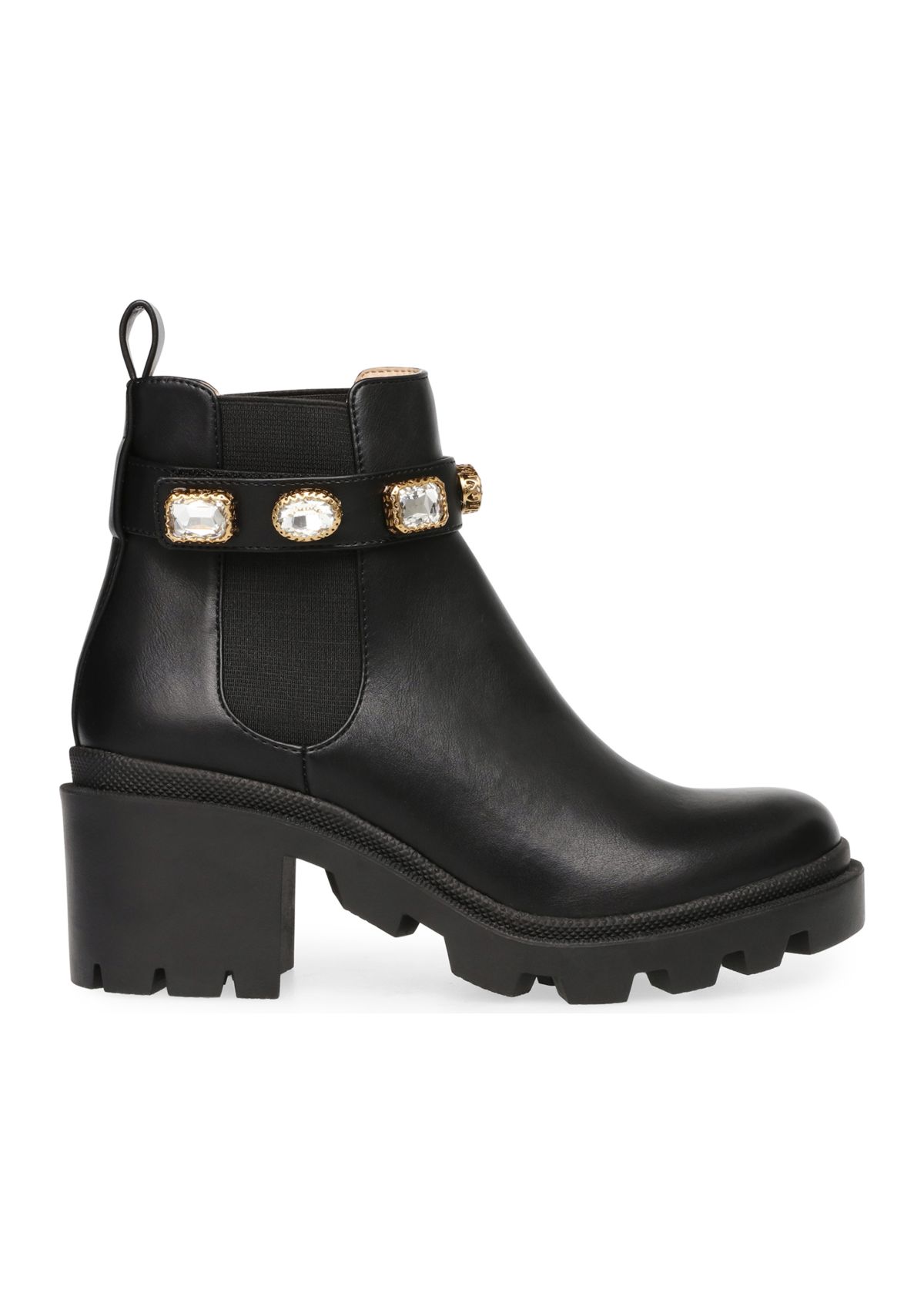 Amulet Jeweled Chunky Chelsea Booties
