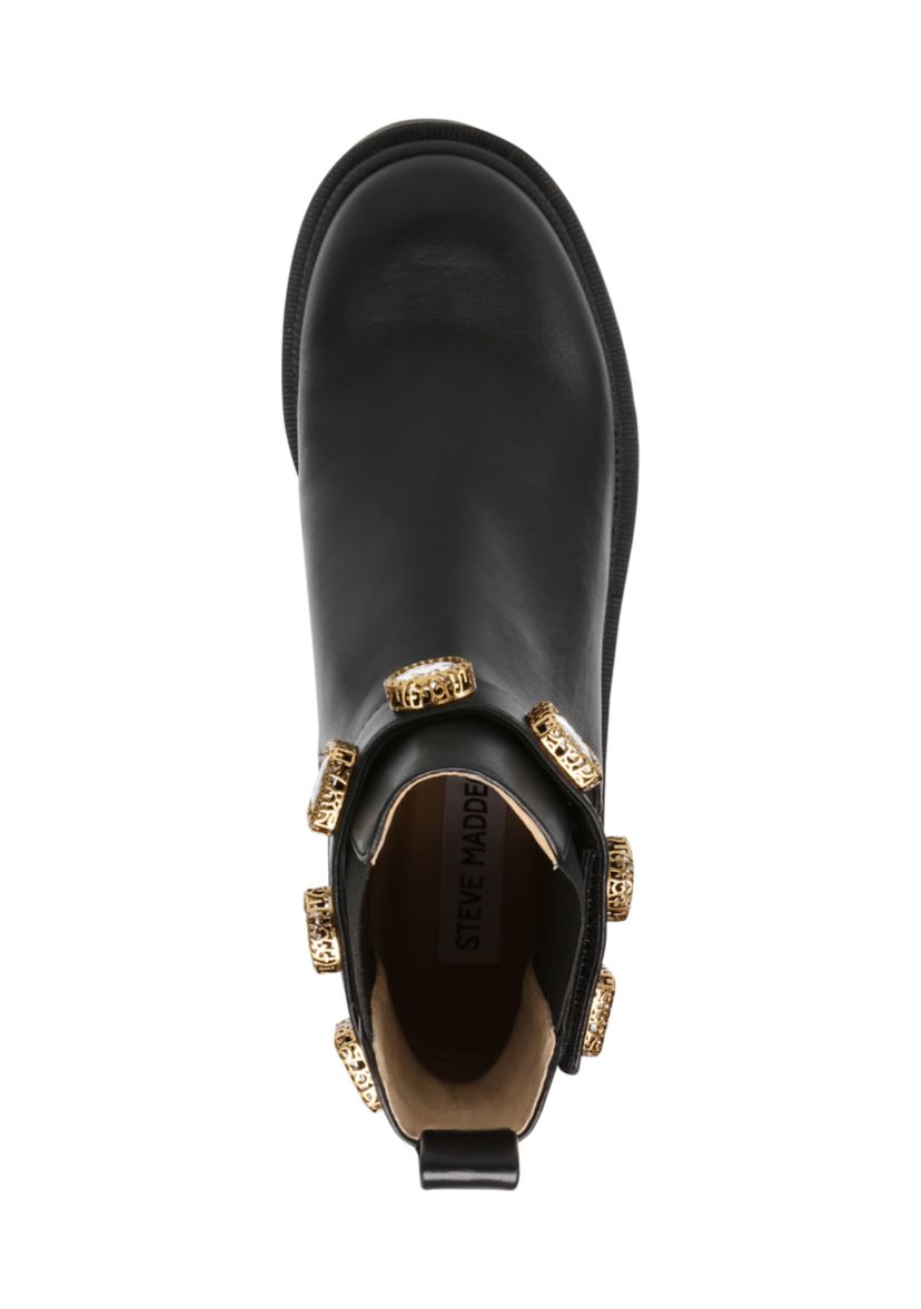 Amulet Jeweled Chunky Chelsea Booties