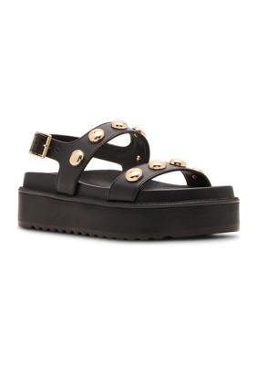 Steve Madden Women's Bia Wedge Platform Sandals, Black, 8M