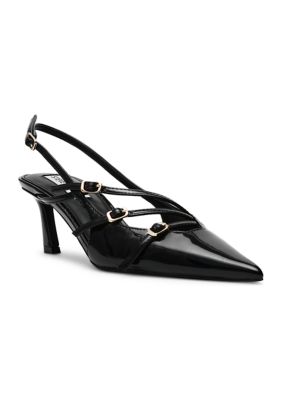 【Steve Madden】Liana 海外限定 LIANA Wine Patent Women's Slingback Pointed-Toe Low Heel