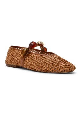 Steve Madden Women's Poppin Raffia Flats, Brown, 7M