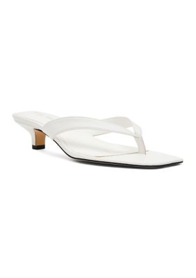 Steve Madden Women's Tracie Kitten Heel Sandals, White, 7.5M